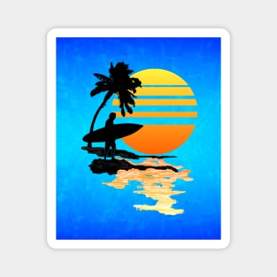 Surfing Sunrise Magnet