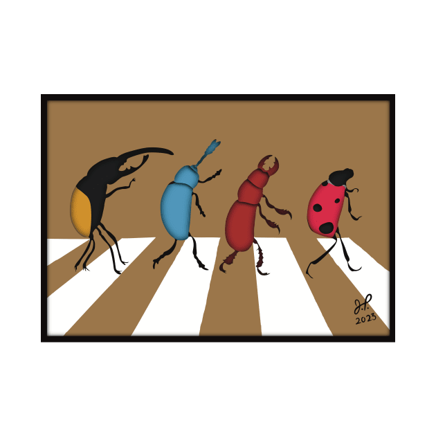 The Beetles - Minimalistic Paper Craft Digital Art by JP