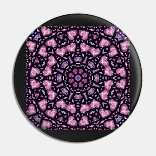 Crystal Hearts and Flowers Valentines Kaleidoscope pattern (Seamless) 19 Pin