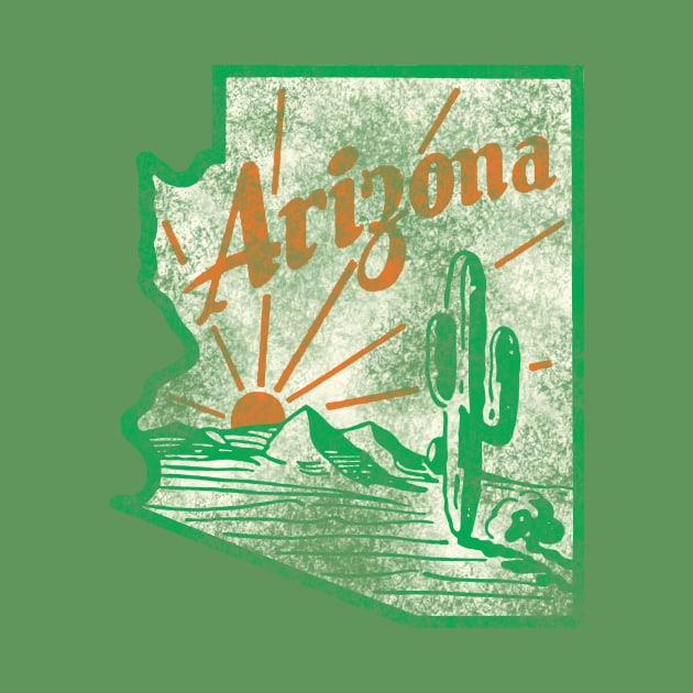 Arizona Cactus Vintage Travel Decal by Hilda74