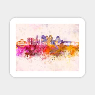 Cuenca EC skyline in watercolor background Magnet