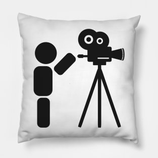 Cameraman abstract drawing Pillow