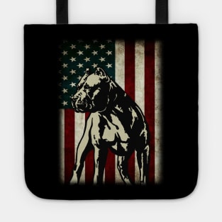 Funny Pitbull Patriotic 4th of July American Flag Gift Tote