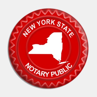 NY Notary Public State Silhouette Seal Pin