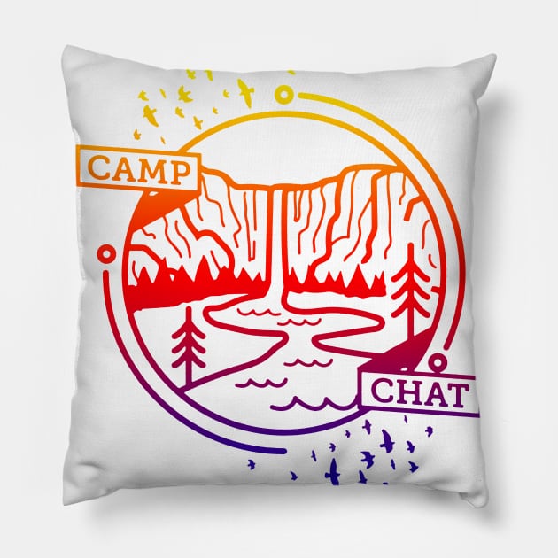 camp chat Pillow by clownverty