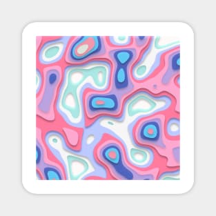 Liquid swril illustration in pink, purple and blue pastel colors Magnet