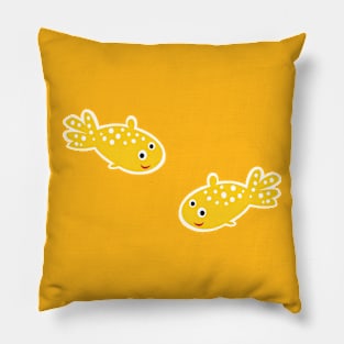 Two very friendly goldfish Pillow