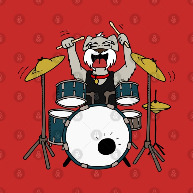 Drumming Schnauzer Dog by kazoosolo