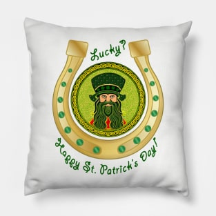 Lucky Leprechaun Happy St. Patrick's Day Pillow