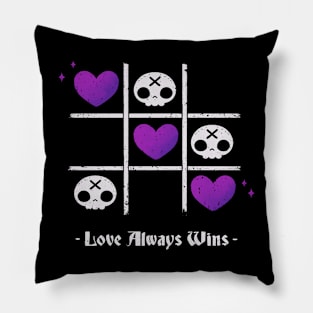 Love Always Wins Creepy Cute Skull Pillow