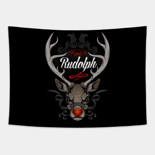 Christmas Rudolph badass Tapestry