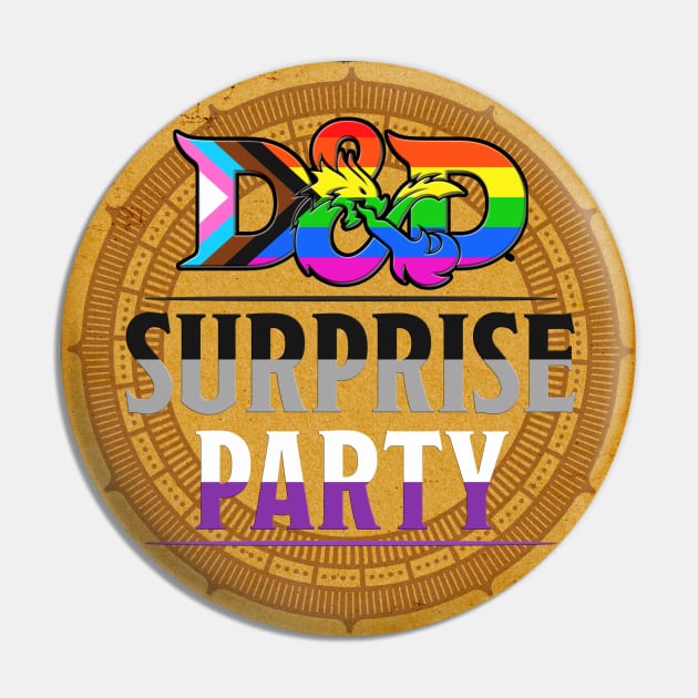 D&D Surprise party Pride - Ace Flag Pin by DraconicVerses