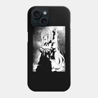 Black and White Vampire Girl Manga Art Phone Case