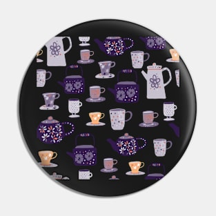 Purple Teapots Pin