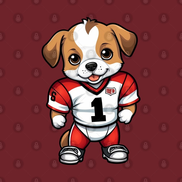 Cute Puppy in Football Jersey by Leon Star Shop