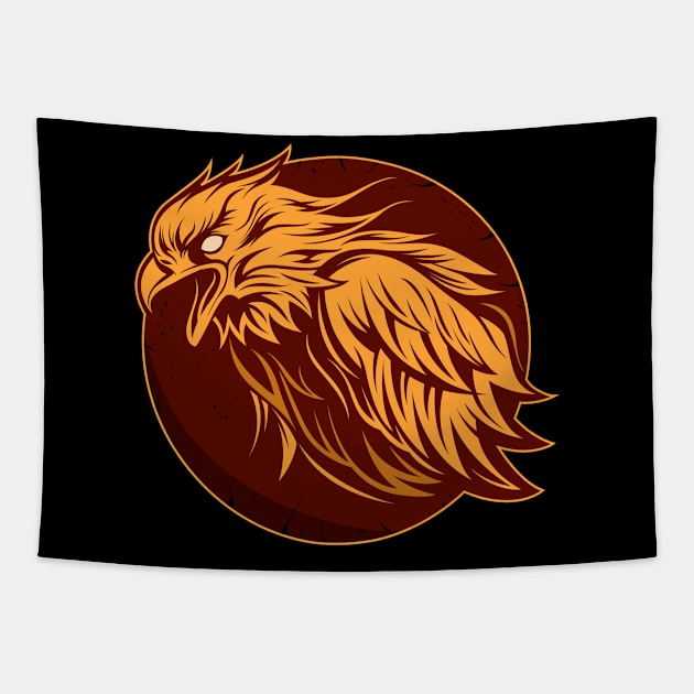 Flame eagle Tapestry by Frispa