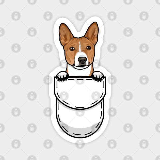 Funny Basenji Pocket Dog Magnet by Pet My Dog