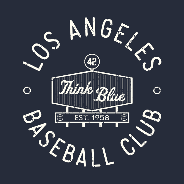 Retro LA Baseball Club Stadium Logo (White) by Double-Double Designs