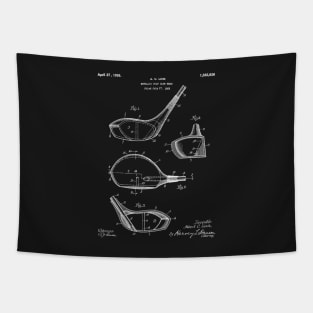 Golf Driver Patent - Golf Art - Black Chalkboard Tapestry