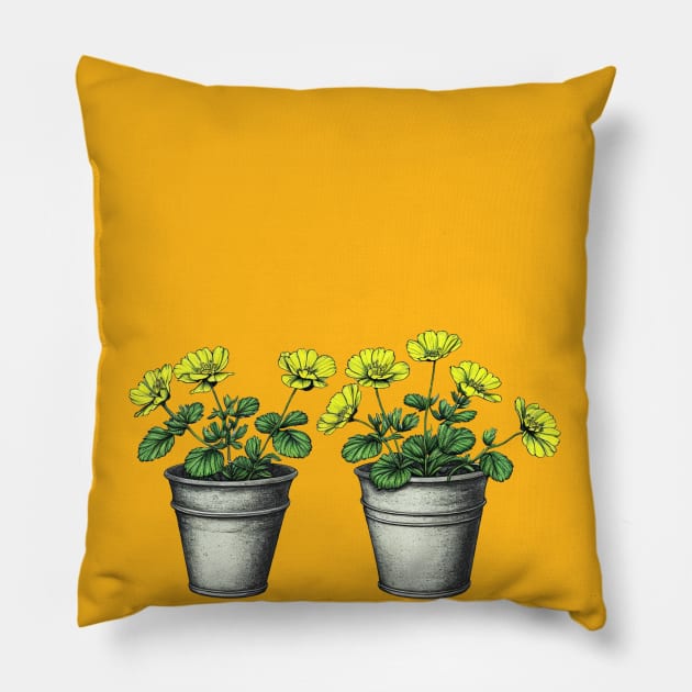 Buttercup Flowers Pillow by XtremePizels