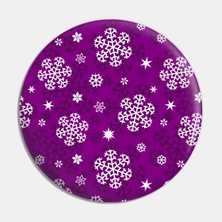 Snowflakes Pattern on Purple Pin