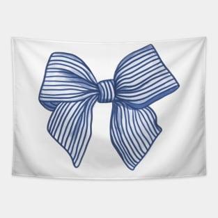 Coquette Navy Blue Bow Tapestry