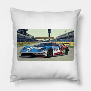 GT Racing Track Print Pillow