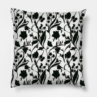 Black and White Neck Gator Black and White Floral Pattern Pillow