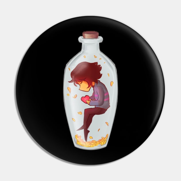 Frisk on flask Pin by Cooltinho