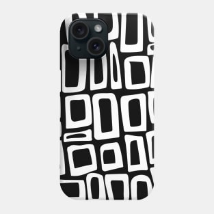 Groovy Monochrome Black and White Organic Rectangle Design Phone Case