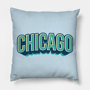 Chicago Typography Baseball Typography Pillow