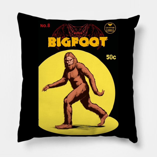 BIGFOOT COMIC Pillow by theanomalius_merch