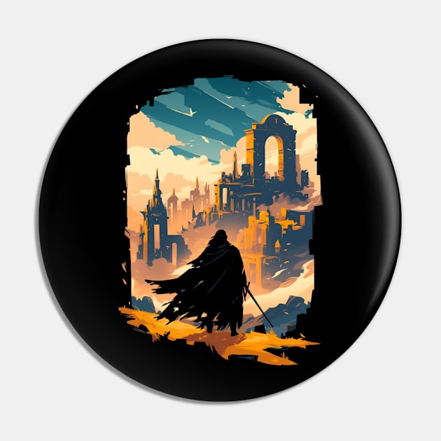 A Lone Ranger at the Threshold of a Lost Realm - Fantasy Pin by Fenay-Designs