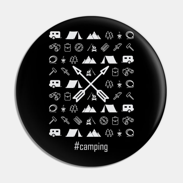 Camping Pattern Pin by POD Anytime