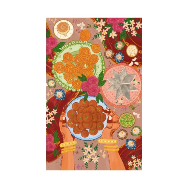 Indian sweets illustration by SanMade