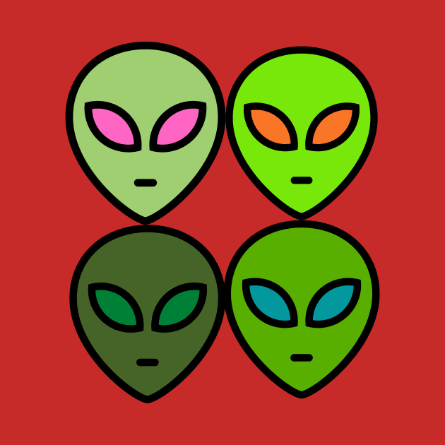 Outer space alien heads by Sliver Sunflowers 