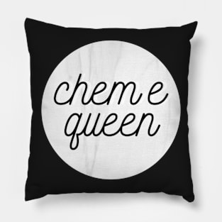 chem e queen white marble Pillow