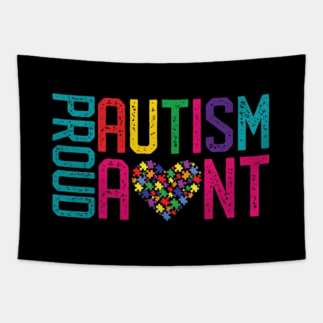 Proud Autism Aunt Autism Awareness Tapestry by mrsmitful01