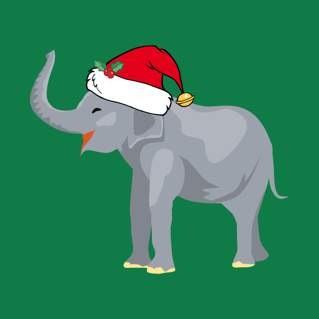 Cute Christmas Elephant Santa Claus by epiclovedesigns