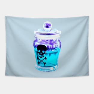 Deadly ice potion - blue and purple skull Tapestry