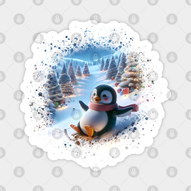 Festive Penguin Magnet by OddHouse