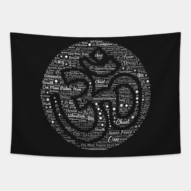 Spiritual Devanagari Om Symbol Aum Tapestry by RadStar