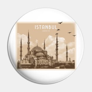 Istanbul Turkey Graphic Art Pin