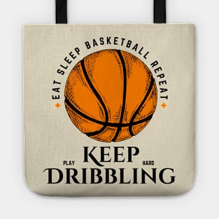 Keep Dribbling - Vintage Basketball Player Team Jersey Tote