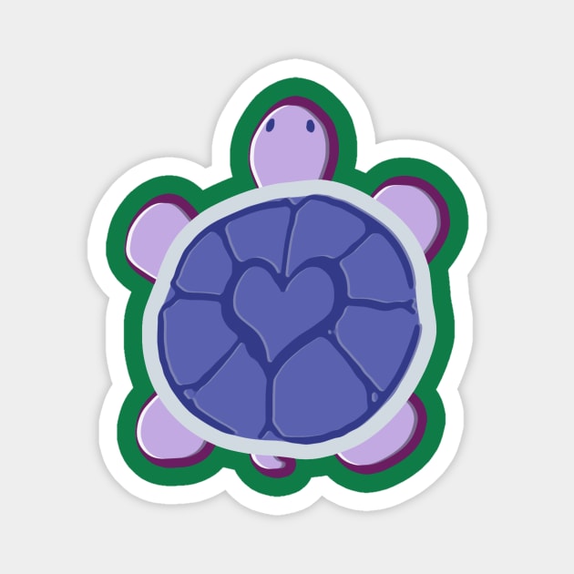 Purple Heart Turtle Magnet by saradaboru