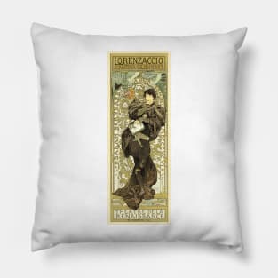 THEATRE DE LA RENAISSANCE Sarah Bernhardt Lithograph Poster by Alphonse Mucha Pillow