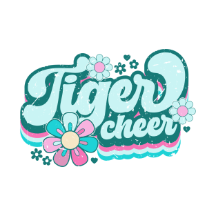 Tiger cheer - retro tiger cheer - floral tiger cheer T-Shirt