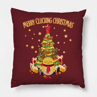 Merry Clucking Christmas Pillow