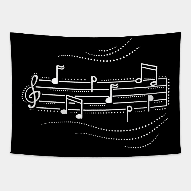 Music sheet with notes Tapestry by Xatutik-Art