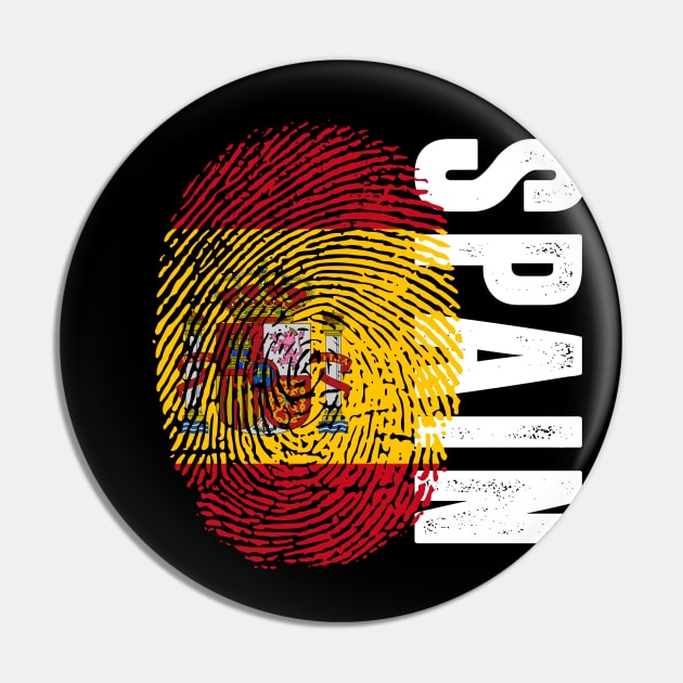 Spain Flag Fingerprint My Story DNA Spanish Pin by Your Culture & Merch